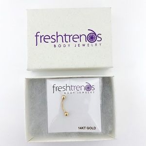 Solid 14k Gold Barbell 16 Gauge 7/16”